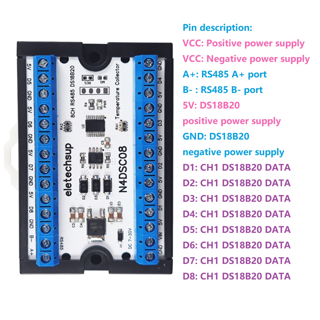 Ds18B20 Temperature Sensor - 8방향 1선 DS18B20 디지털 온도 센서