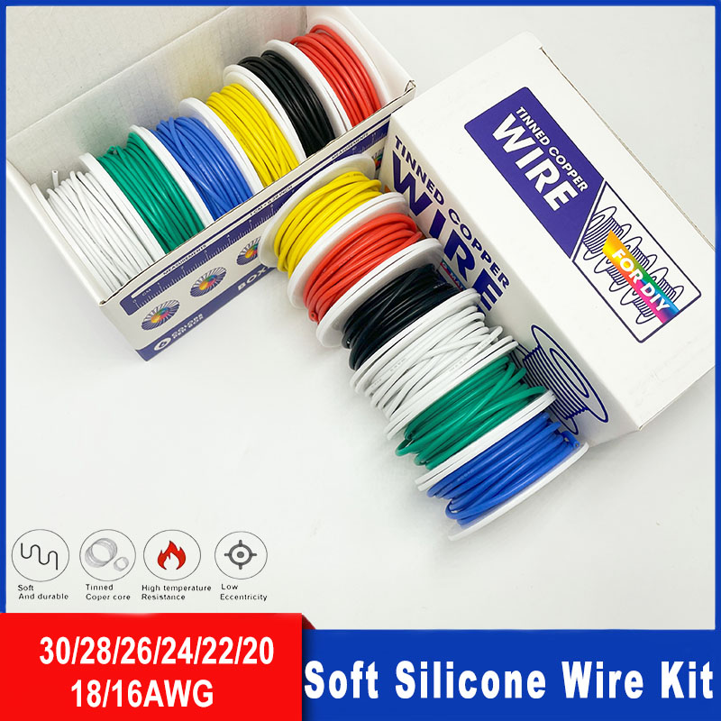 Diy Electronics Project Kit - 부드러운 실리콘 와이어 키트 16awg 18awg