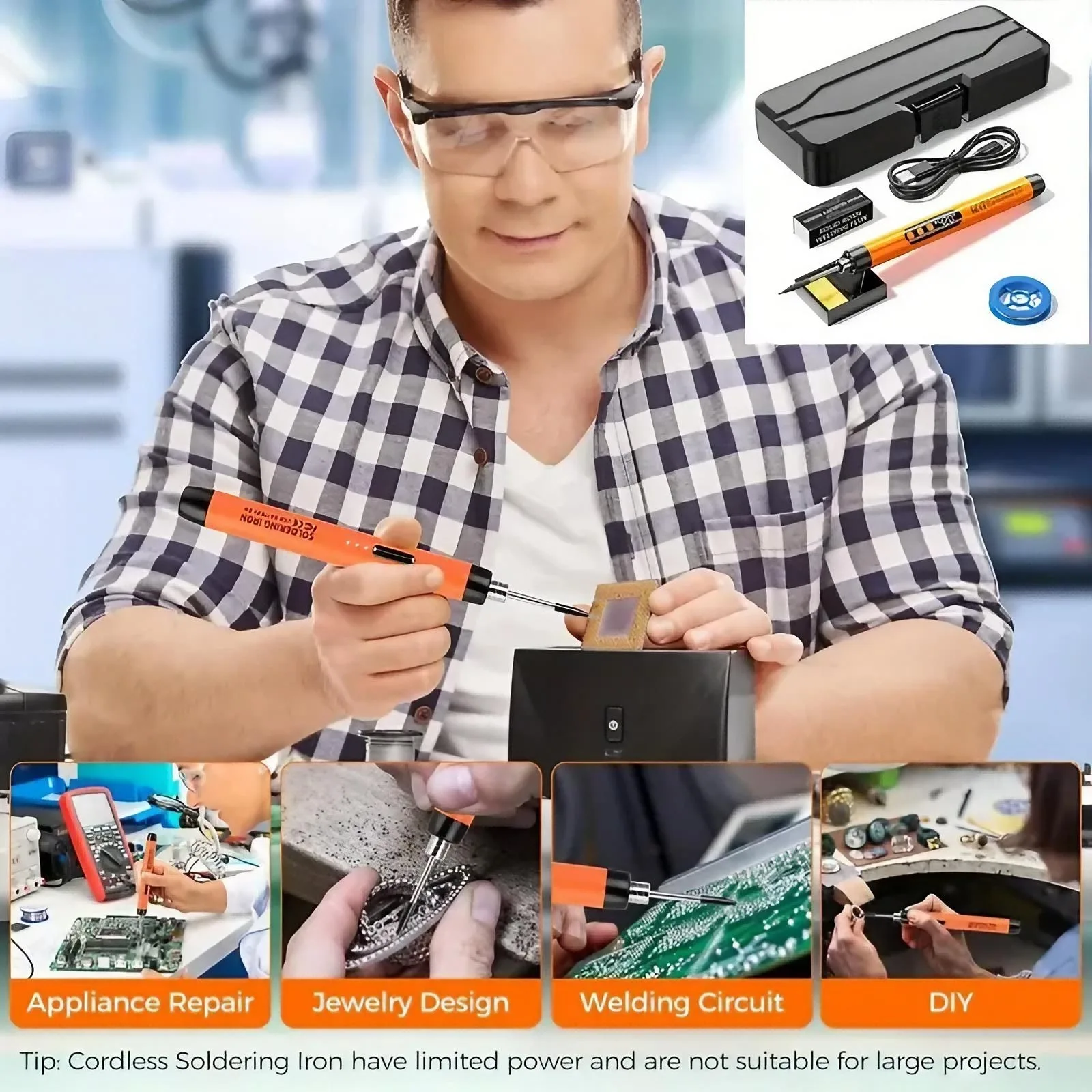 USB 충전식 미니 납땜 인두 액세서리가 포함된 조절  - Diy Electronics Hobby 리뷰 및 가격