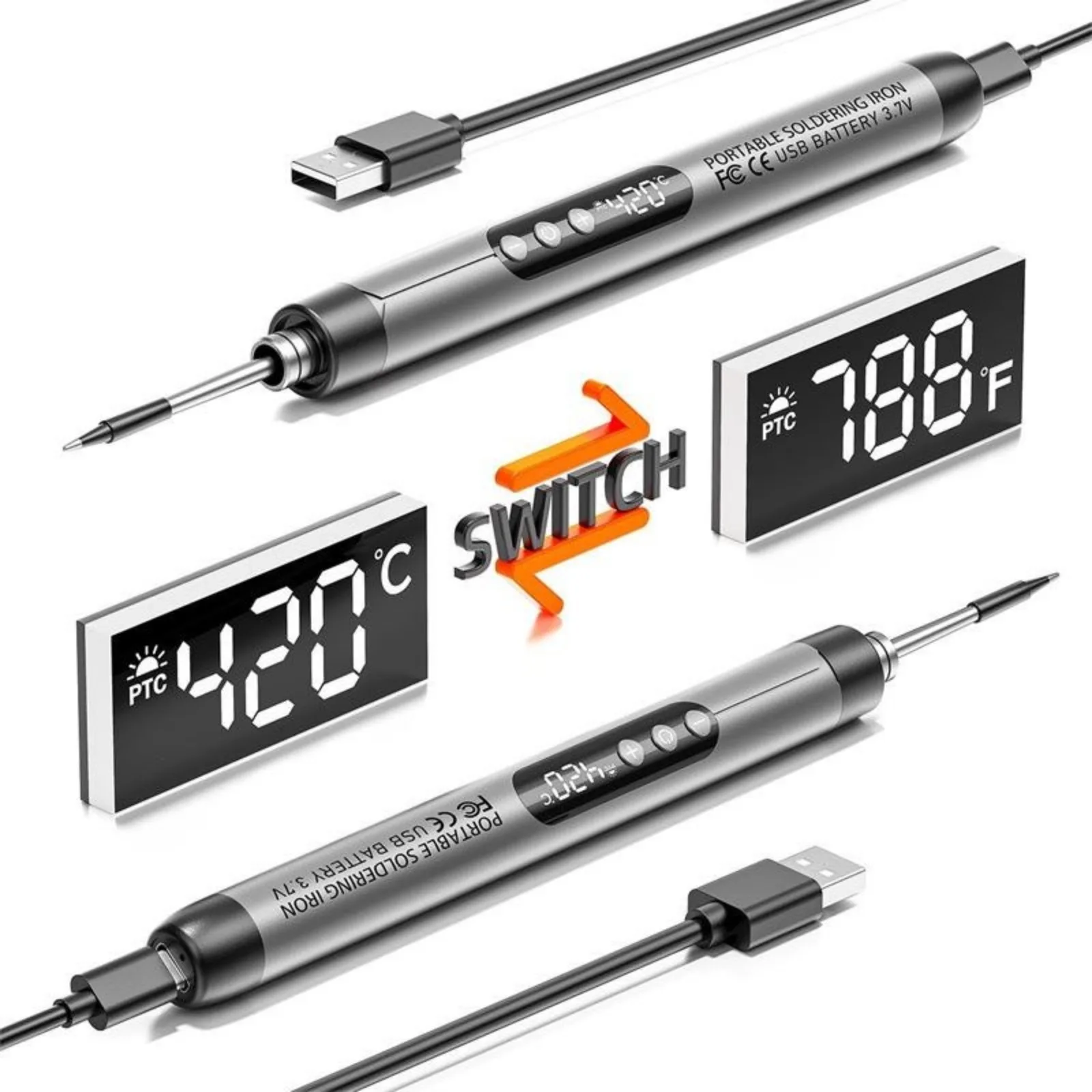 USB 충전식 미니 납땜 인두 액세서리가 포함된 조절  - Diy Electronics Hobby 리뷰 및 가격