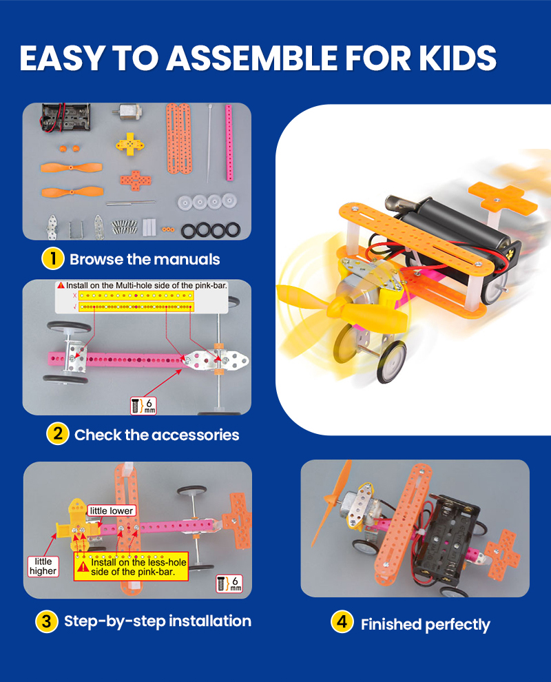 6 세트 로봇 공학 키트 과학 실험 DIY 조립 모델  - Diy Electronics Toys 리뷰 및 가격