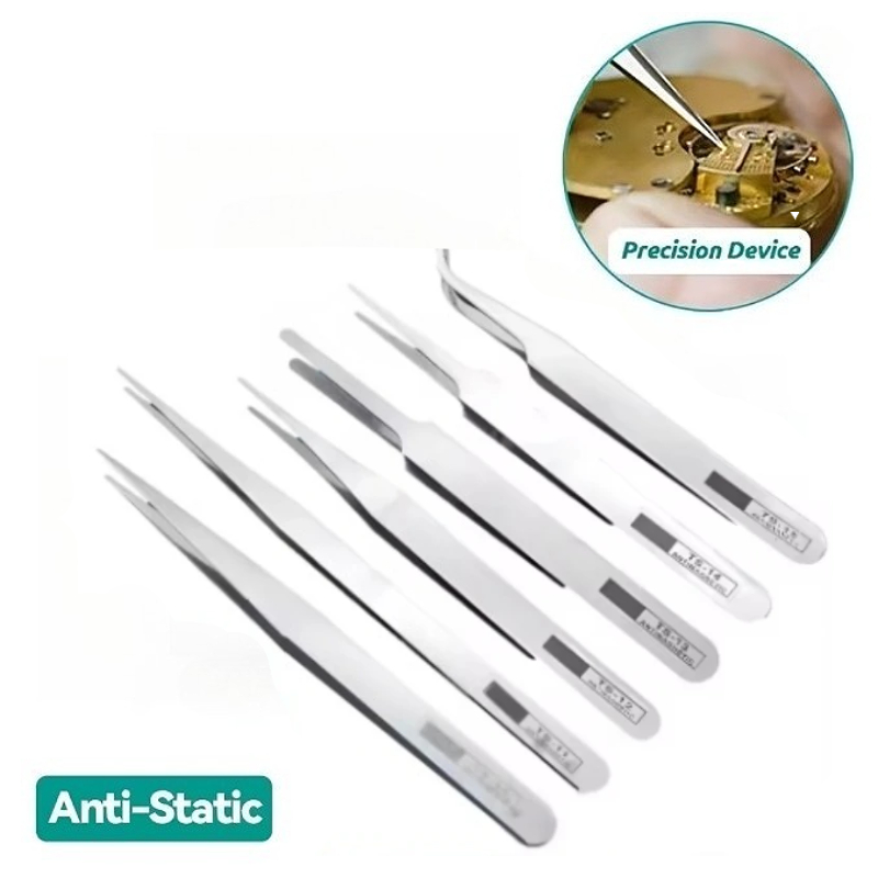 항자성 스테인레스 스틸 핀셋 키트 6가지 모양 직선형  - Diy Electronics Tools 리뷰 및 가격