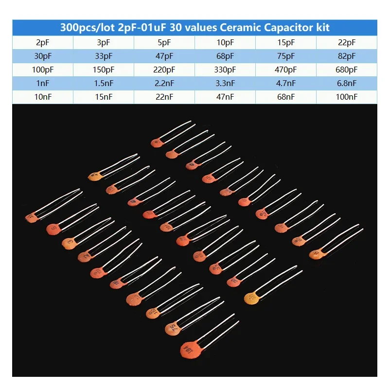 300pcs/960pcs 세라믹 커패시터 세트 50V  - Diy Electronics Toys 리뷰 및 가격