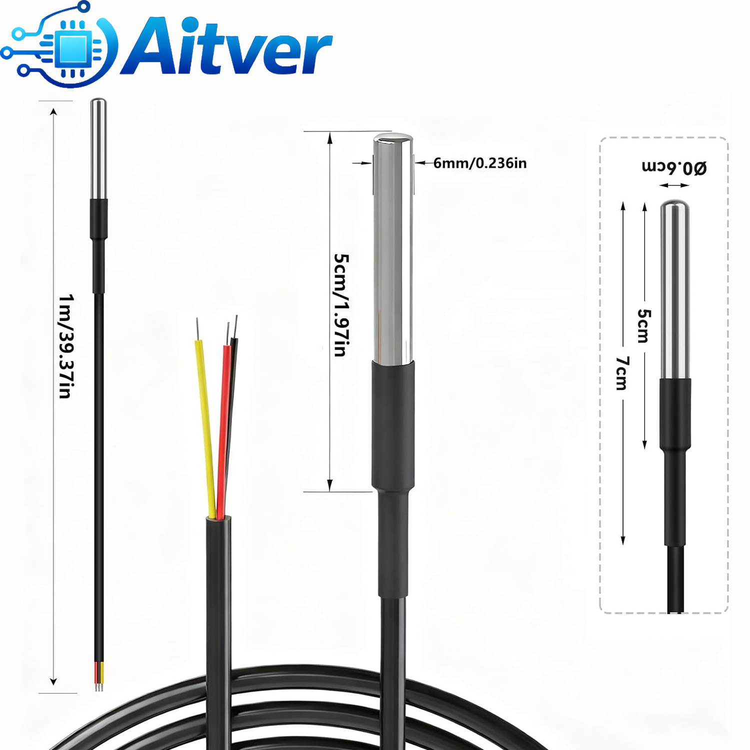 DS18B20 방수 온도 센서 프로브 1M 2M 3M  - Ds18B20 Temperature Sensor 리뷰 및 가격
