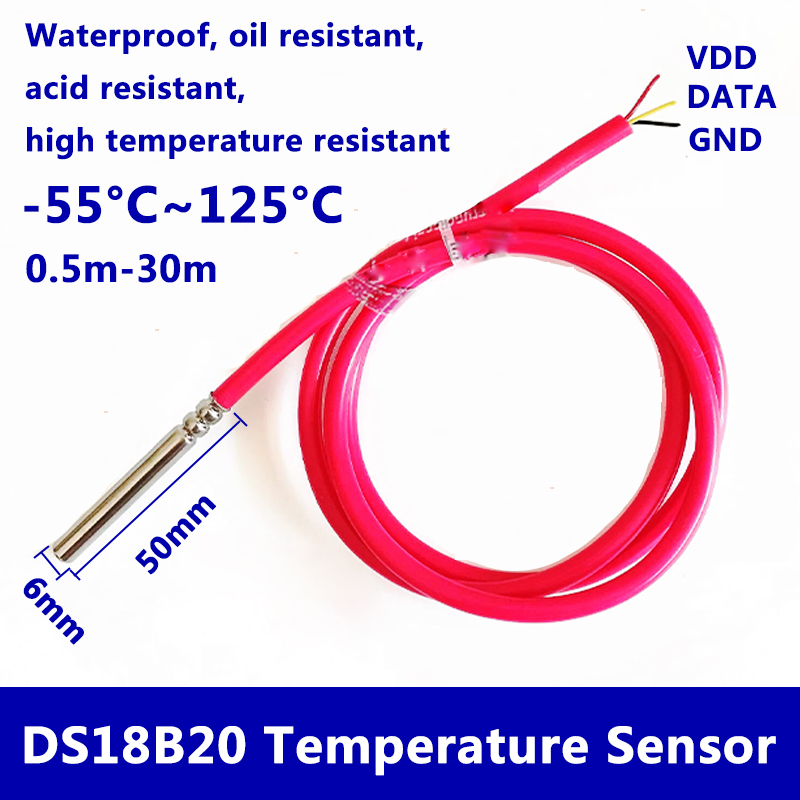 DS18B20 방수 디지털 온도 센서 6mm * 50m - Ds18B20 Temperature Sensor 리뷰 및 가격